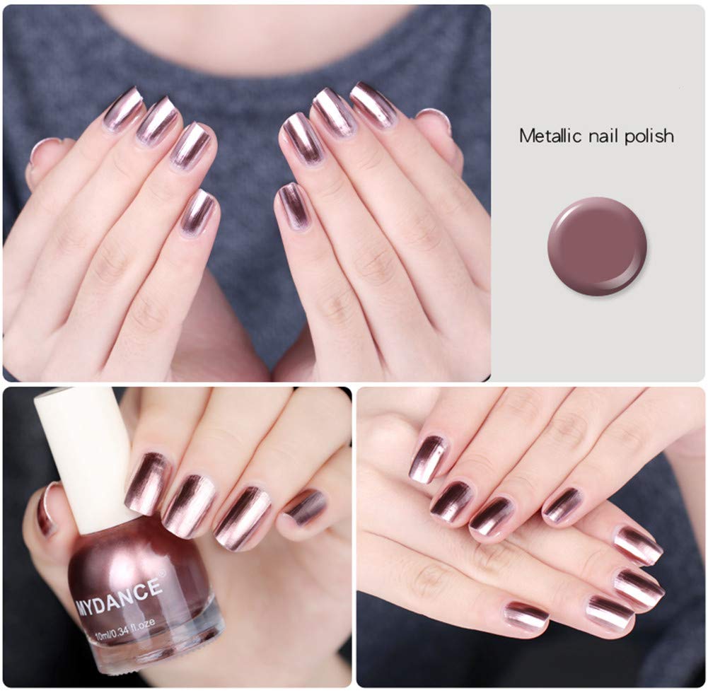 Amazon | 10ml ローズゴールド メタリックマニキュア ネイルカラー